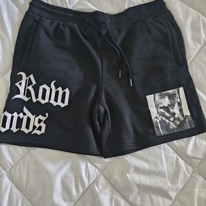 Black Graphic Men's Drawstring Shorts